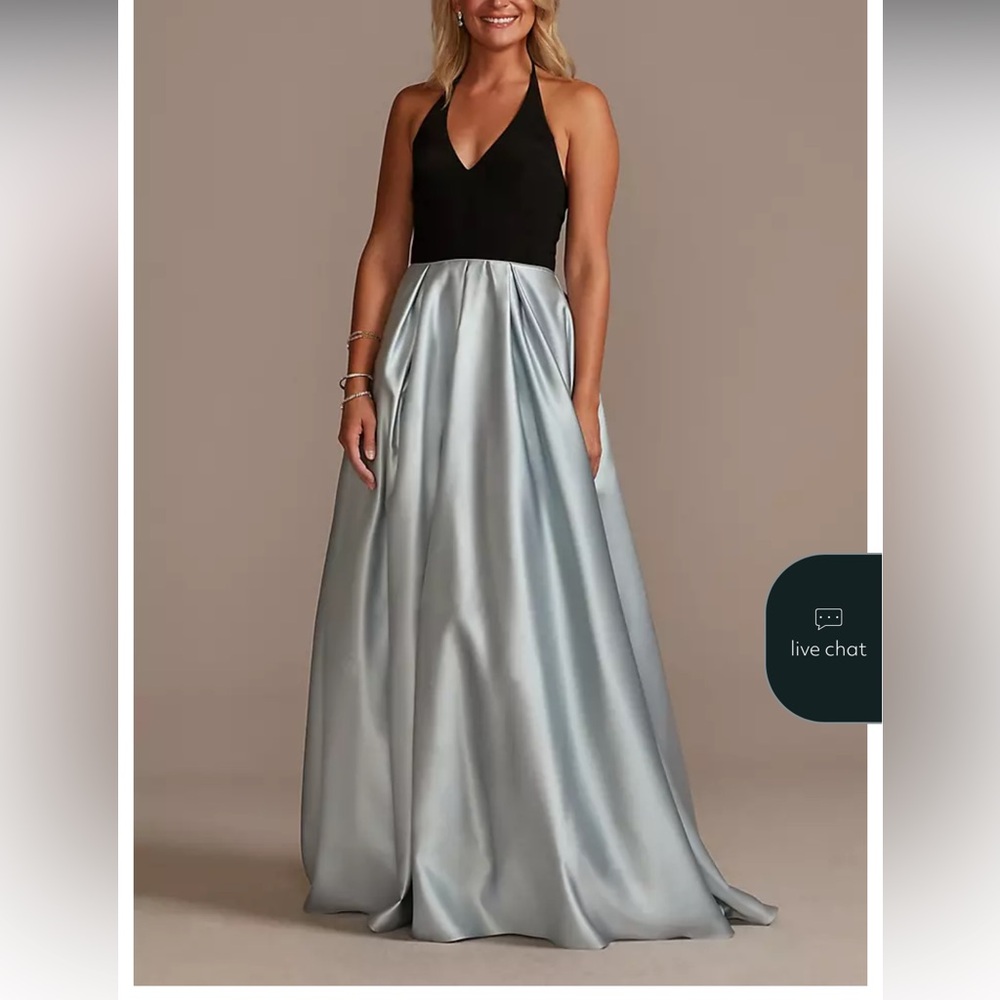 David's Bridal Black and Silver Dress Size 18